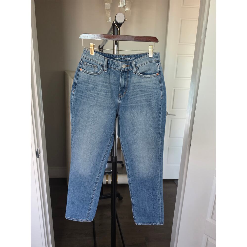 Old Navy High Rise Straight Blue Jeans Size 4 - Picture 3 of 6